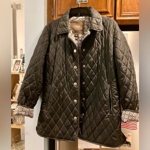 Coach medium polyester and nylon jacket leather trim